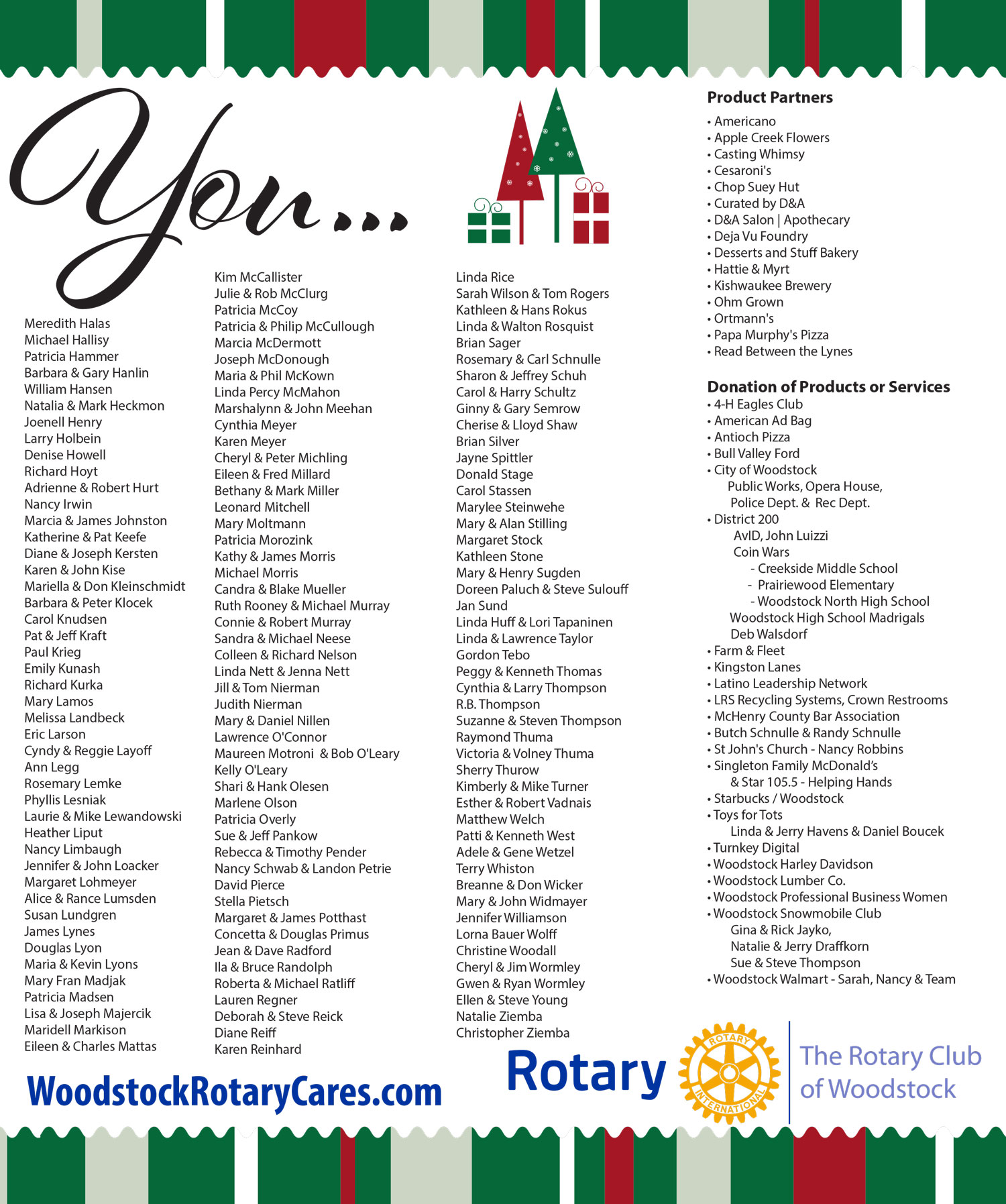 Christmas Clearing House Woodstock, Illinois Woodstock Rotary Club